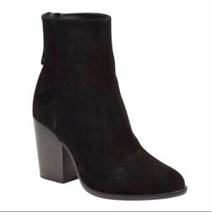 RAG & BONE Sz 39.5 Ashby Boot Suede Stacked 2.5” Heel  Back Zipper